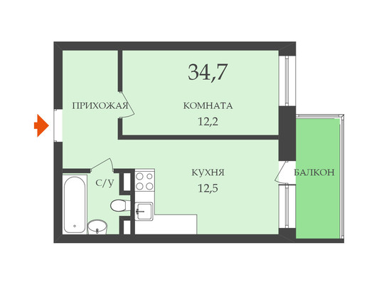 Купить 1-комнатную квартиру